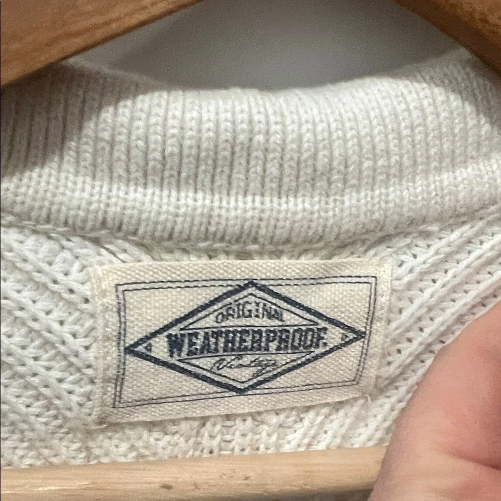 Weatherproof 100% Cotton Cream Knit Sweater‎ Vest Size Medium